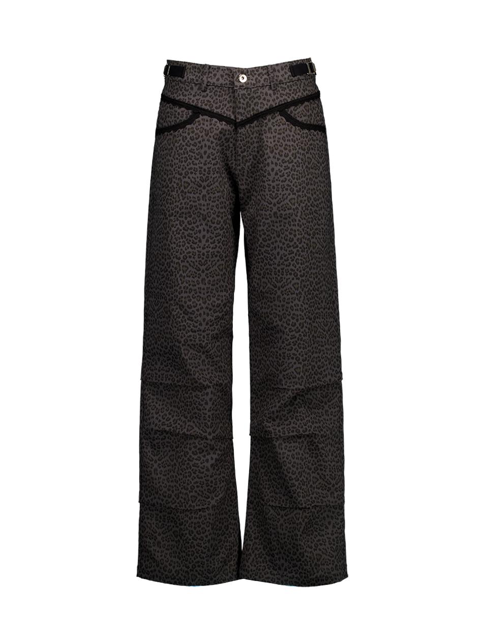 LEOPARD LACE PANTS / CHARCOAL