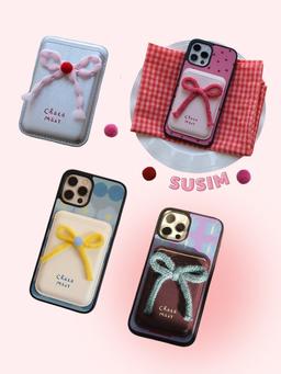수심 Ribbon Card Case(4 color) 리본 카드 케이스 아이폰 지갑 맥세이프