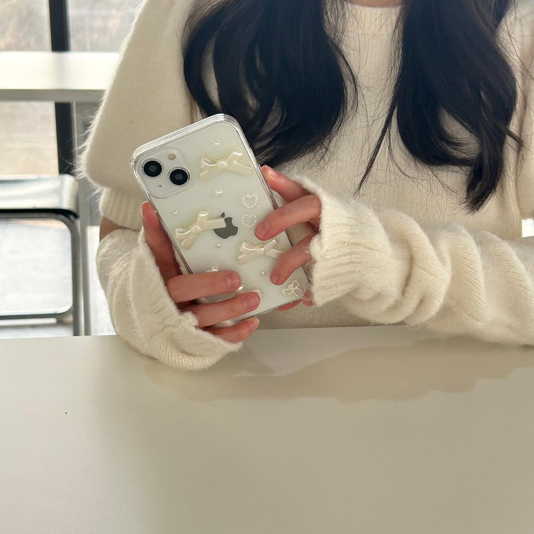 퓨어 진주 리본 [젤하드 레진 케이스]