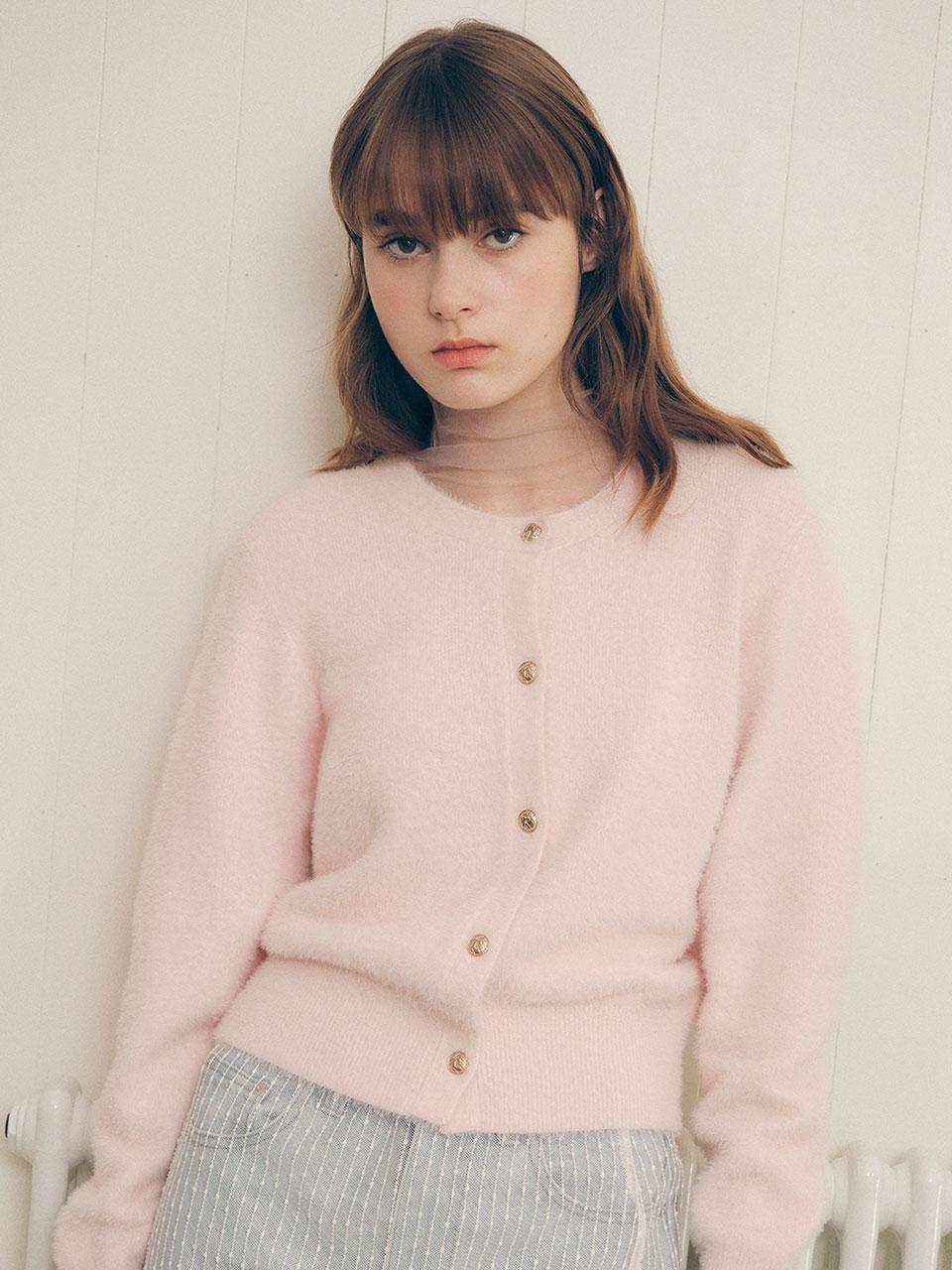 HAIRY CARDIGAN LIGHT PINK