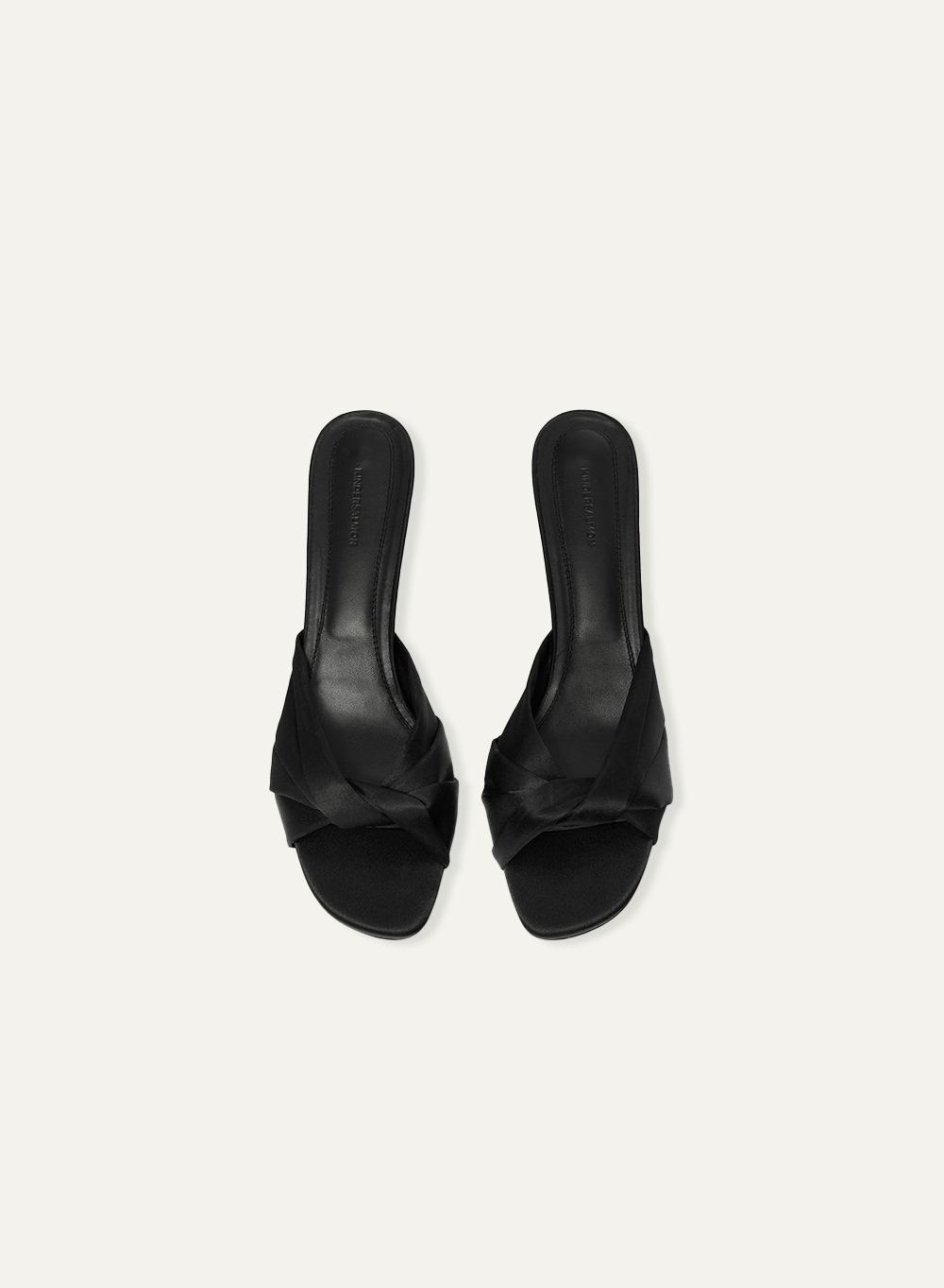 Luva Satin Sandal Black