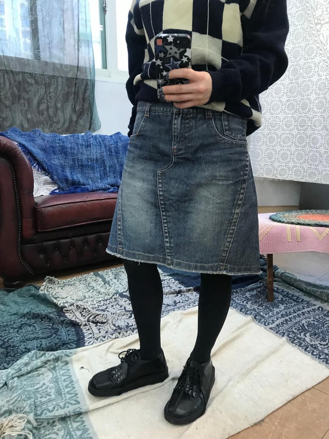 캘빈클라인 CK 여성 신치백 데님 미니스커트  | 후루츠패밀리