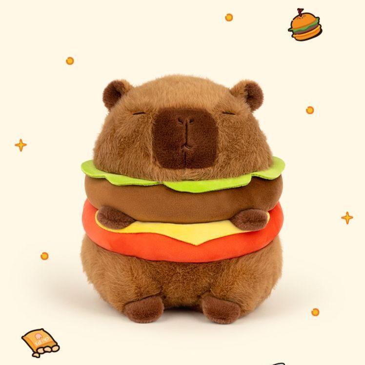 카피바라 햄버거 인형 귀여운 뚱뚱한 털 봉제인형