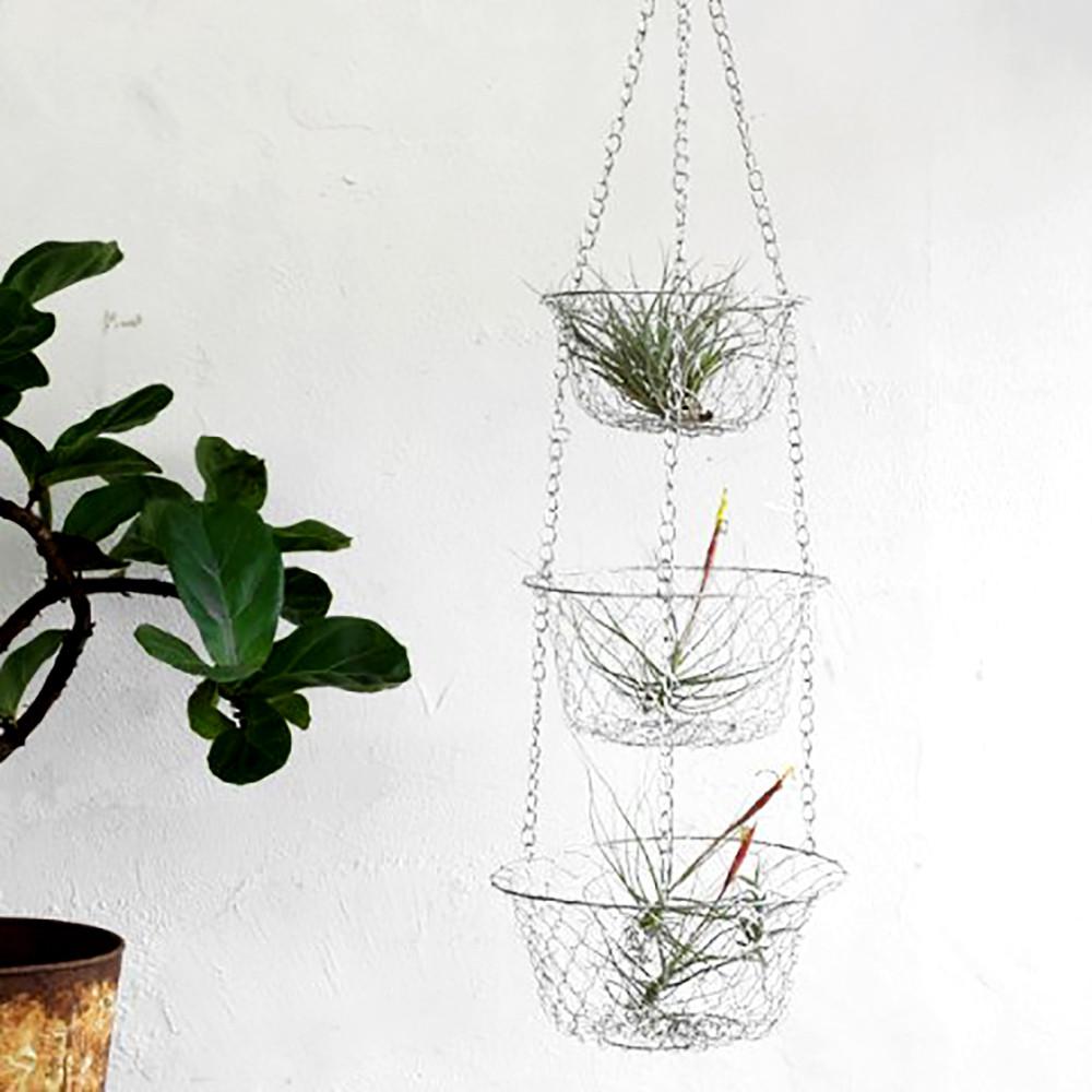 포시리빙 3단 와이어 행잉바스켓 소품바구니 3단바스켓 L(대)사이즈