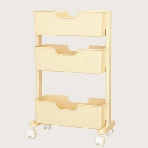 보노하우스 로만 슬림 3단 트롤리, 버터, 1개 - 틈새수납장 | 쿠팡