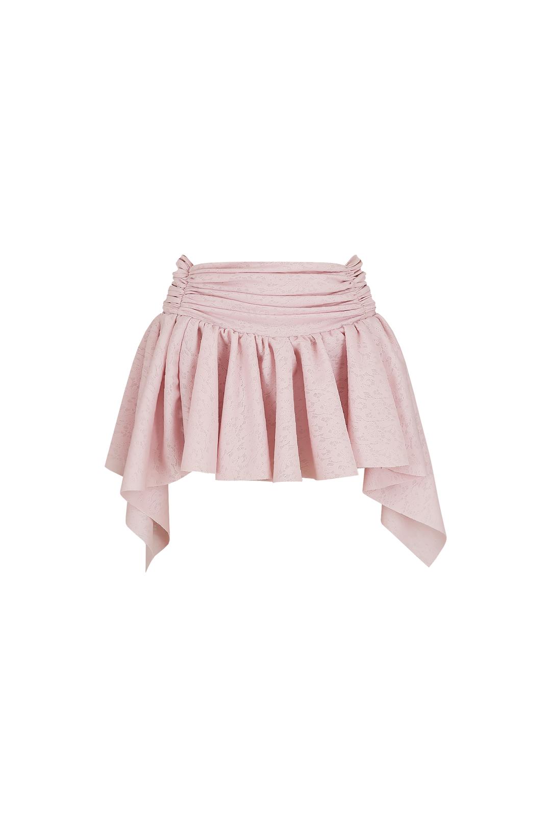 (~4/10preorder) Lace Shirring Skirt PINK