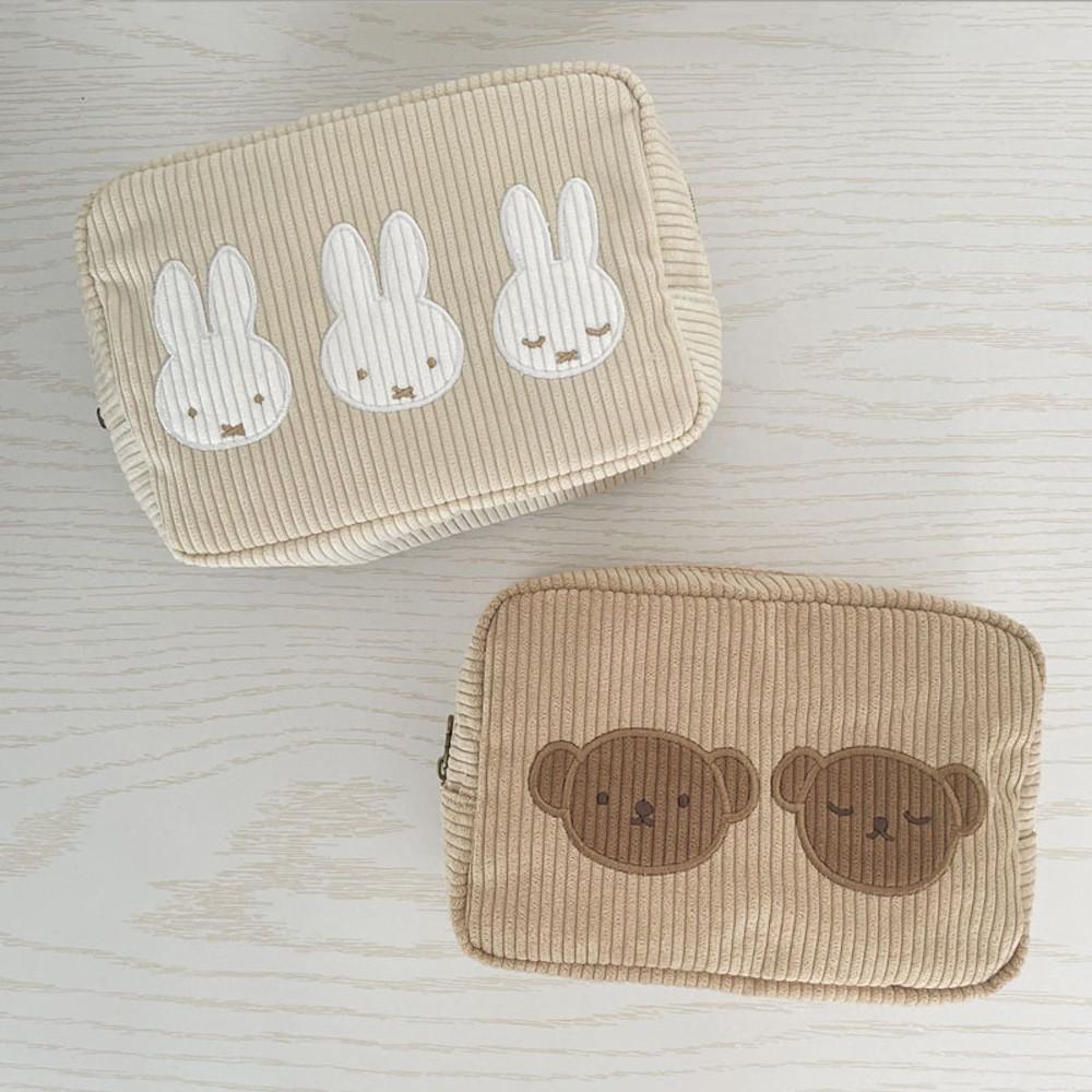 미피 miffy 코듀로이 멀티 미니 파우치