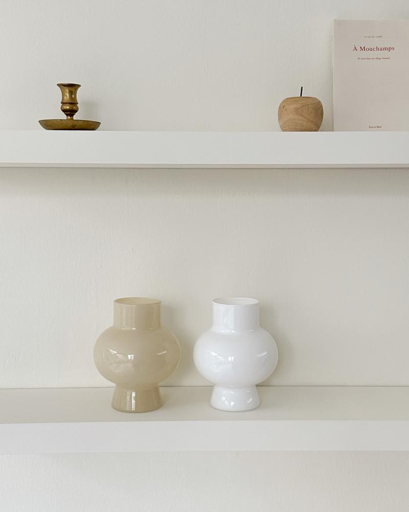 르네 글라스 화병 유리 꽃병 오브제 화이트