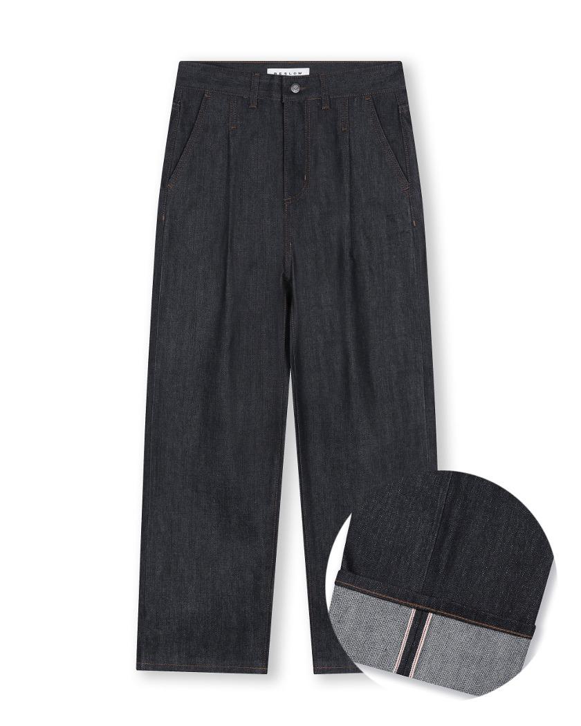 COMFY ONE TUCK SELVAGE DENIM PANTS INDIGO