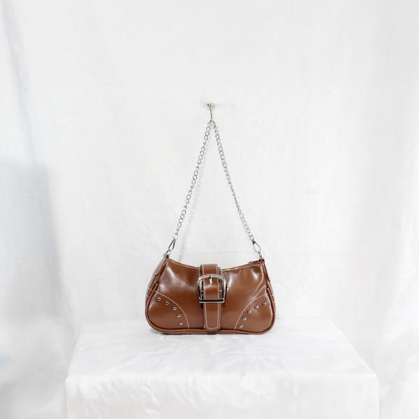 [오브오브]simple brown hand bag