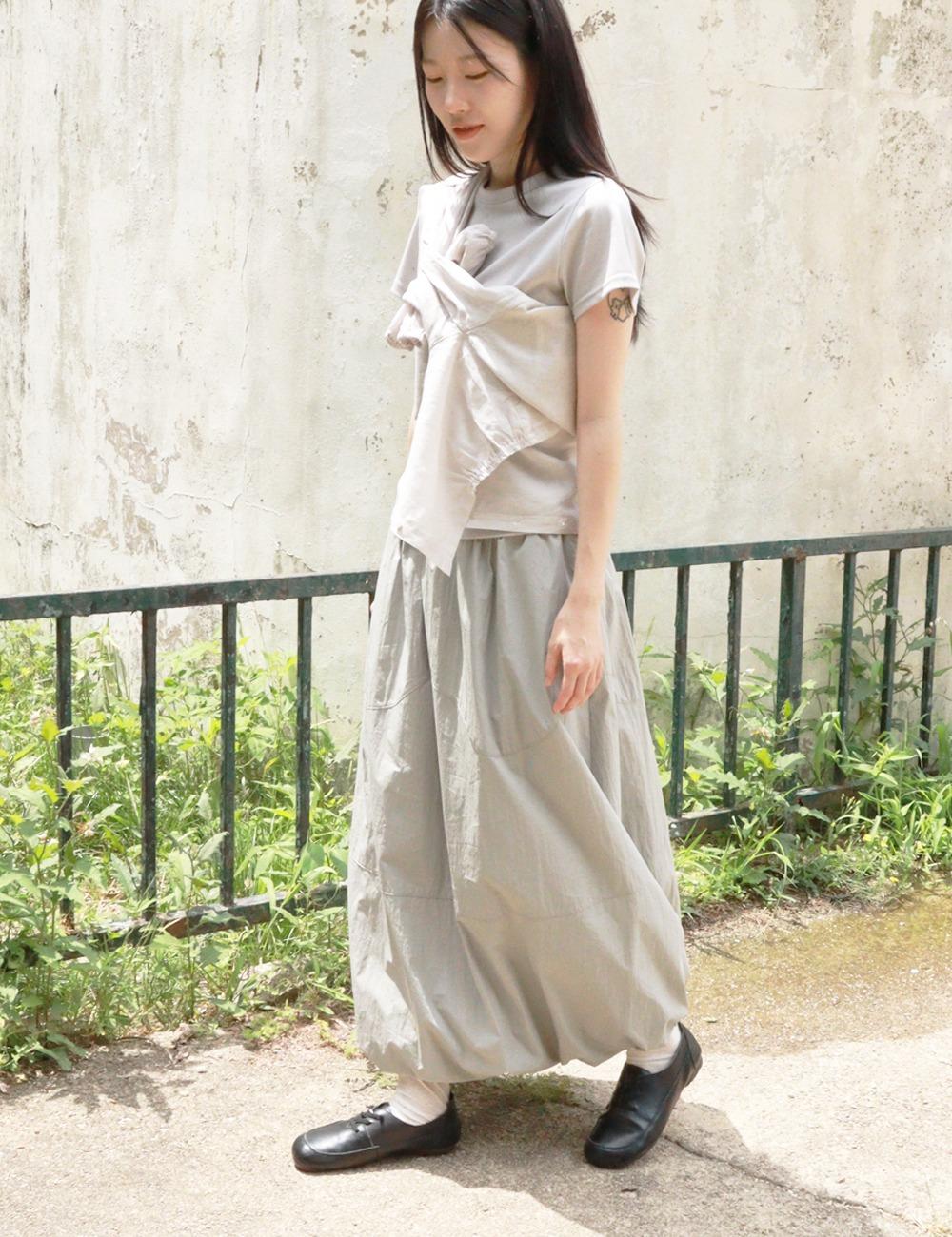wave balloon maxi skirt
