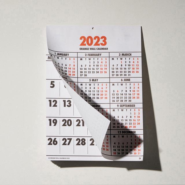 오렌지 벽걸이 달력 2023 (A4)