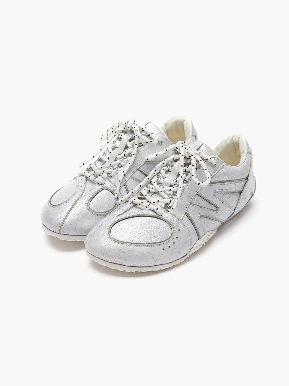 WINONA CLASSIC CRACK LEATHER SNEAKERS_silver