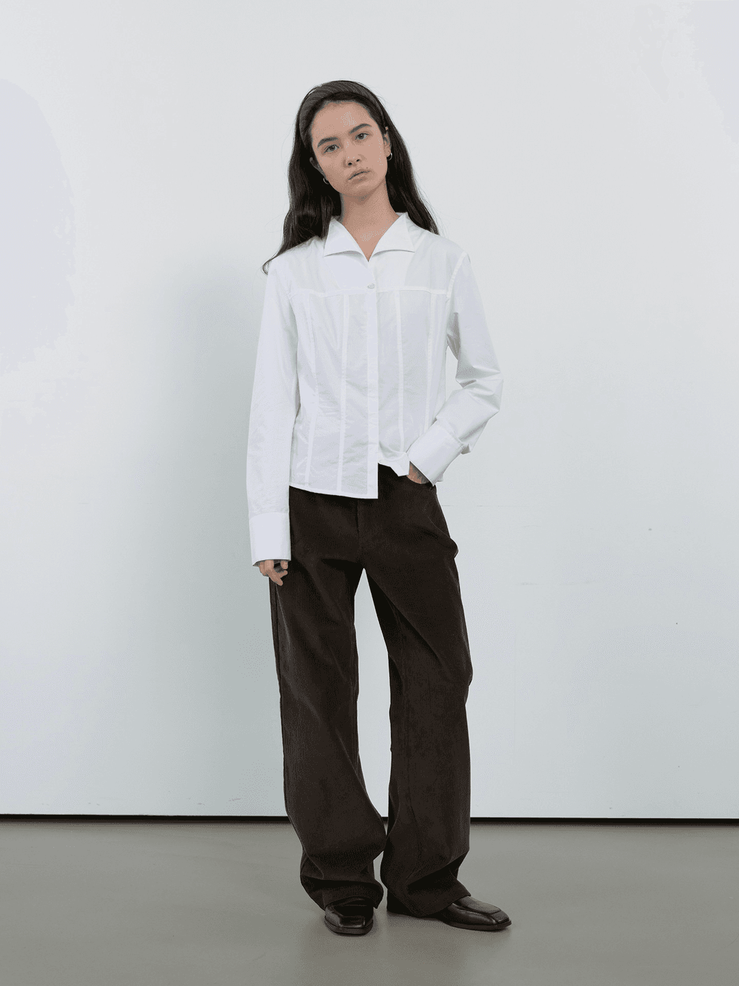 CORDUROY STRAIGHT PANTS_BROWN