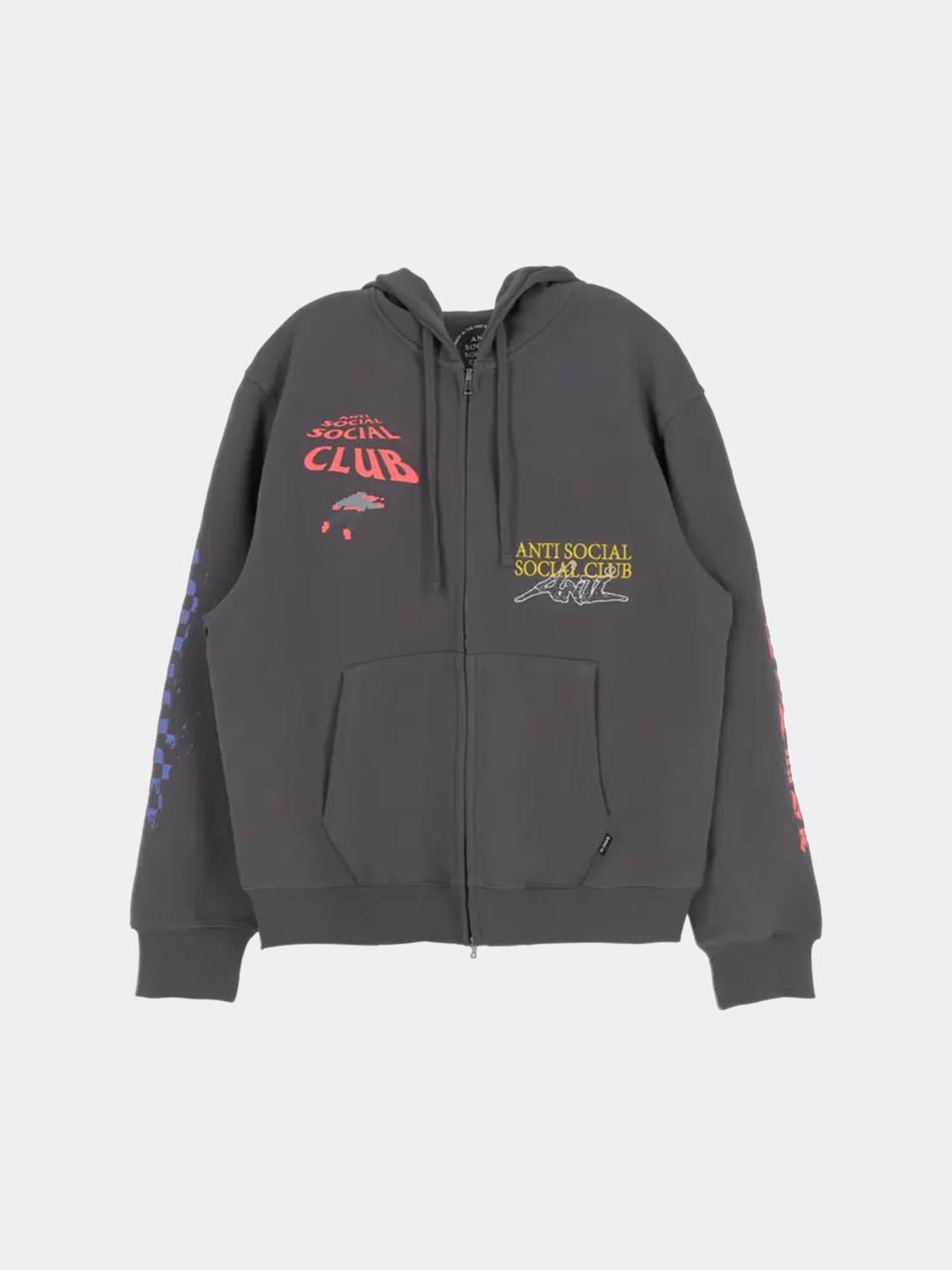안티소셜소셜클럽 ACCIDENT HOOD-ZIP-CHARCOAL