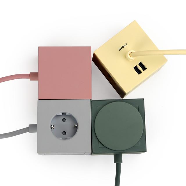AVOLT 아볼트 멀티탭 큐브 디자인 콘센트 USB