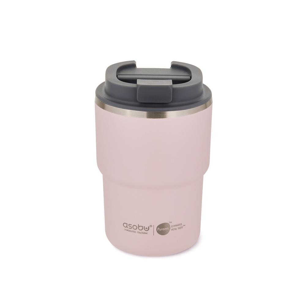 캐나다 아소부 스테인레스 보온보냉 텀블러 360ML 커피익스프레스 핑크 (내부 세라믹 코팅)