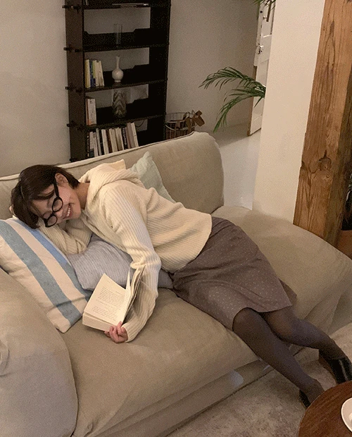 cozy flower midi skirt / 2color