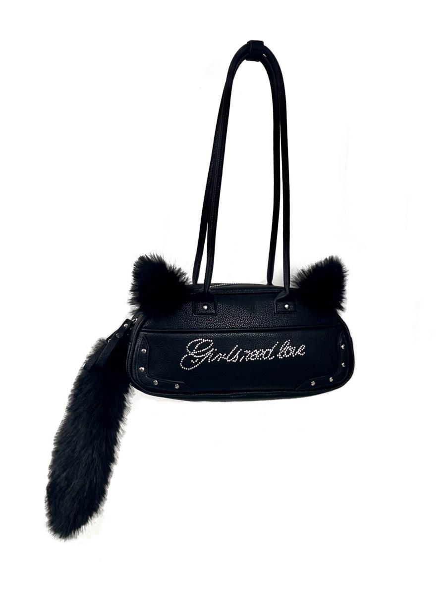 SAUCE GUYS CLUB Plush Cat Tail Shoulder Bag