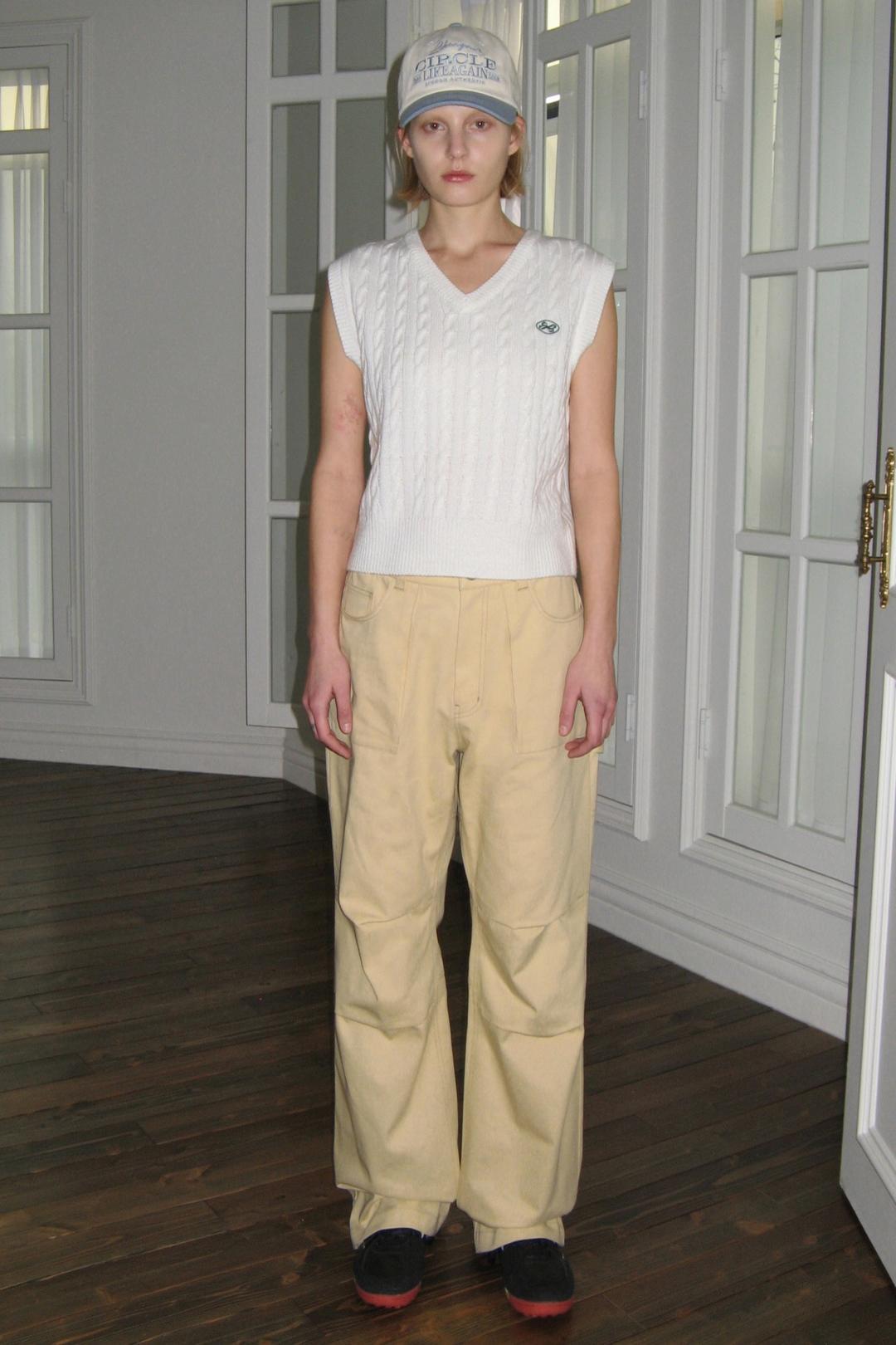 OUT-POCKET CARPENTER PANTS (CREAM YELLOW)