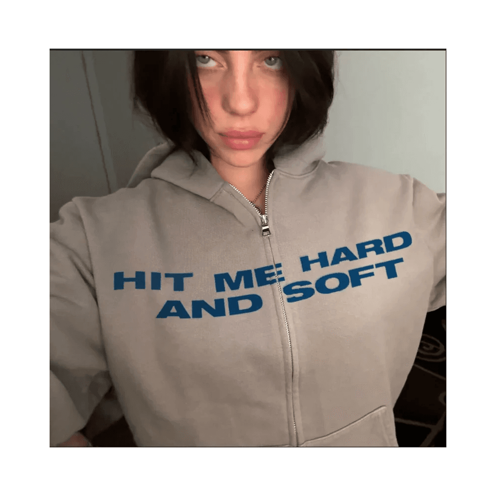 HIT ME HARD AND SOFT Hoodie zippé gris - Store Billie Eilish