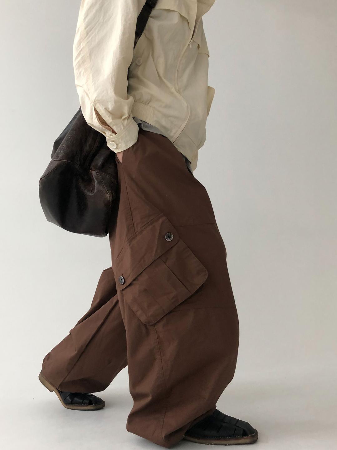 asymmetry cargo pocket wide pants