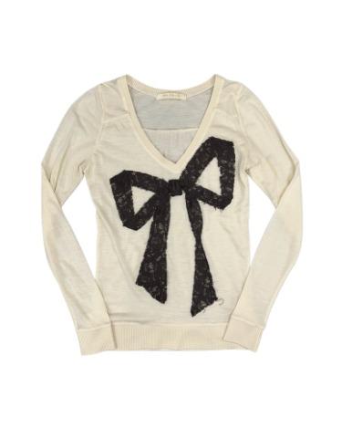 lace ribbon knit t-shirt