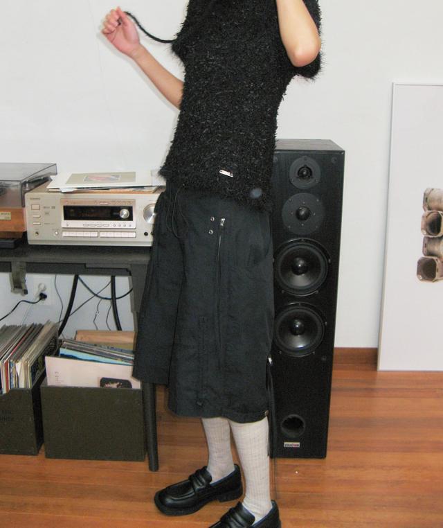 Strap Trimming Cargo Pants [Black]