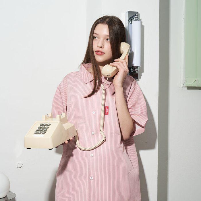 furless pajamas 퍼리스 스트라이프 파자마 반소매세트 (pink)