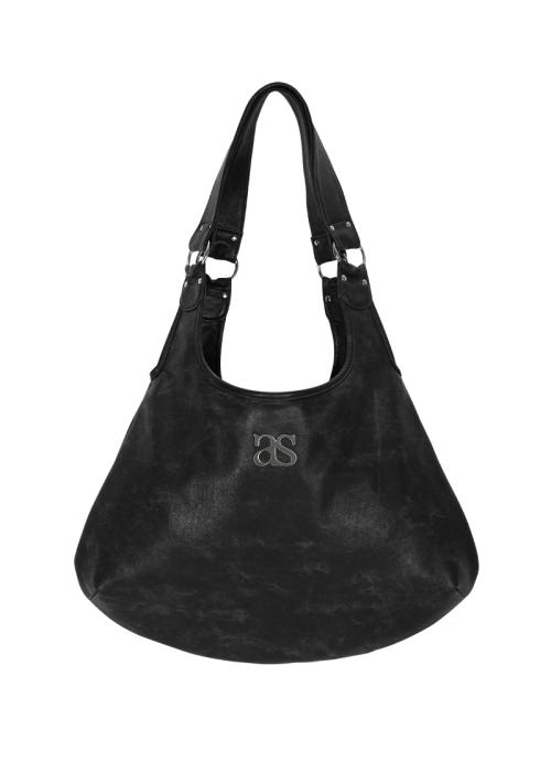 RICKY SHOULDER BAG / CRACK BLACK