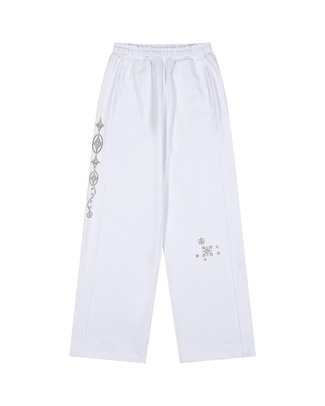 GRAPHIC WASHED SWEAT PANTS, WHITE