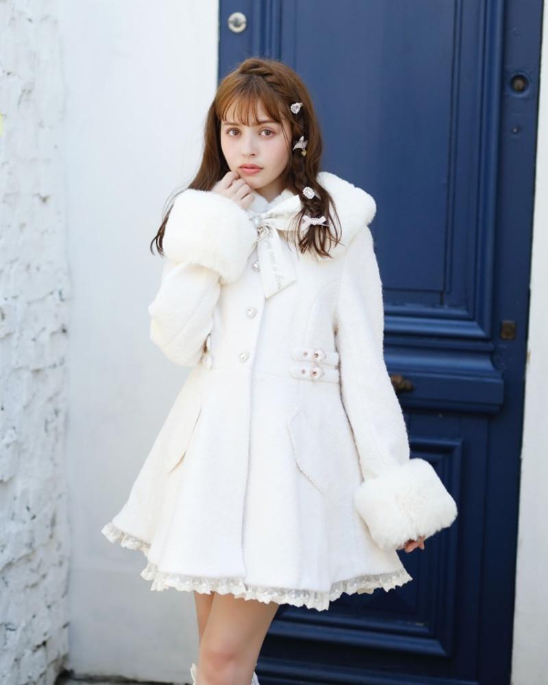LIZ LISA 리즈리사 비쥬 리본 미니기장 A라인 코트 양산형 지뢰계