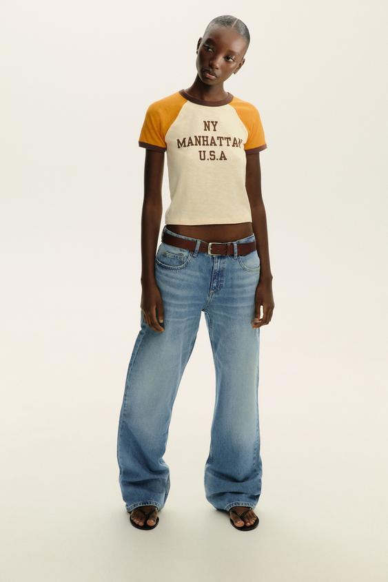 JEANS TRF WIDE LEG 미드라이즈