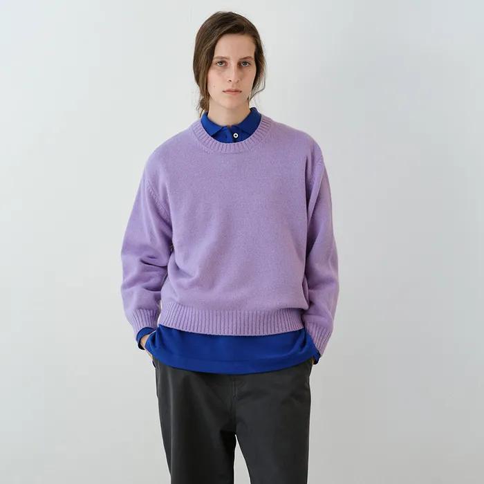 [Unisex] 15 Classic Round Knit in Light Purple