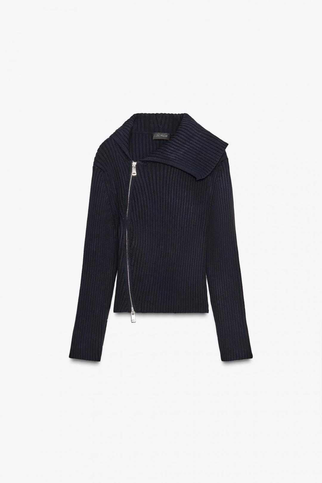 스페인샵 자라 집업 골지 니트 가디건 6771/120 NAVY BLUE