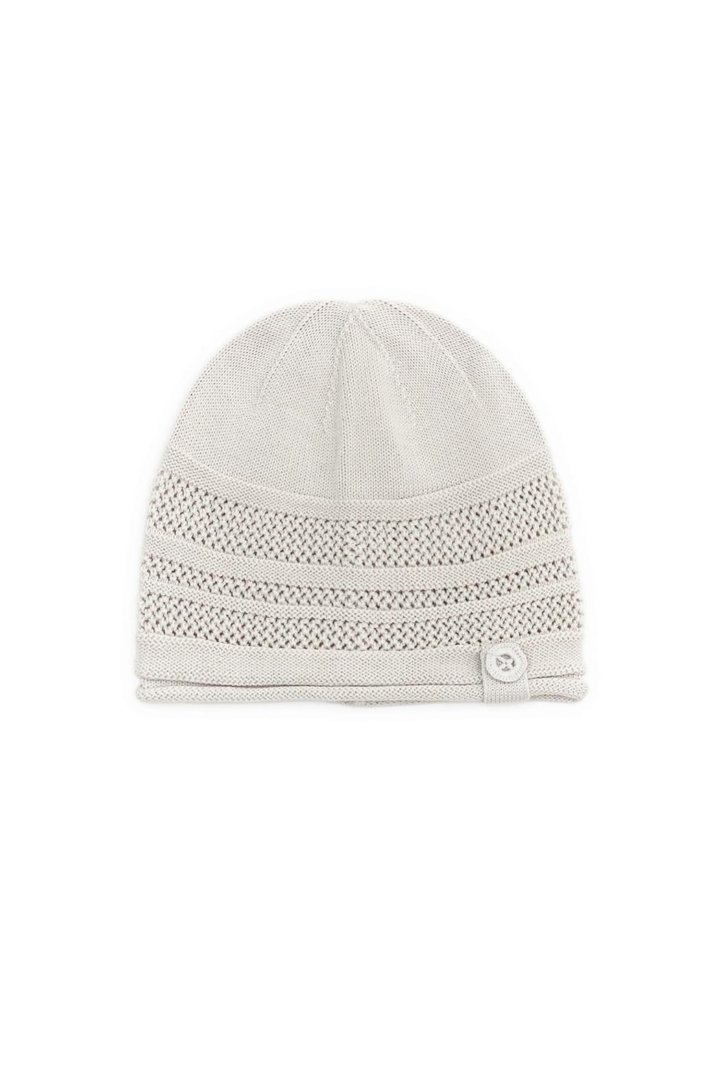 Button skashi knit beanie (Ivory)