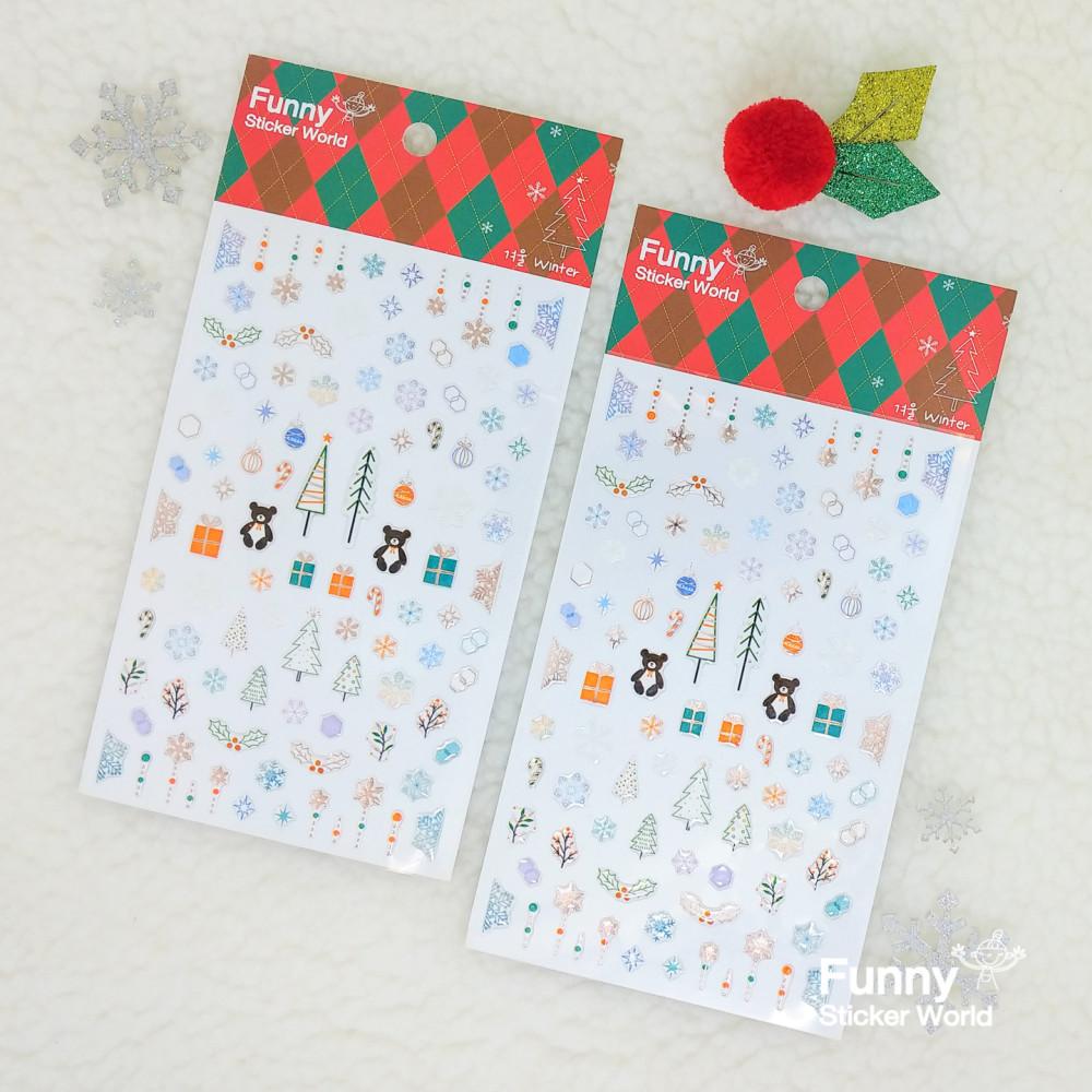 퍼니스티커 계절 팬시 스티커 C591 Winter 겨울 에폭시/PVC 스티커 재질선택가능