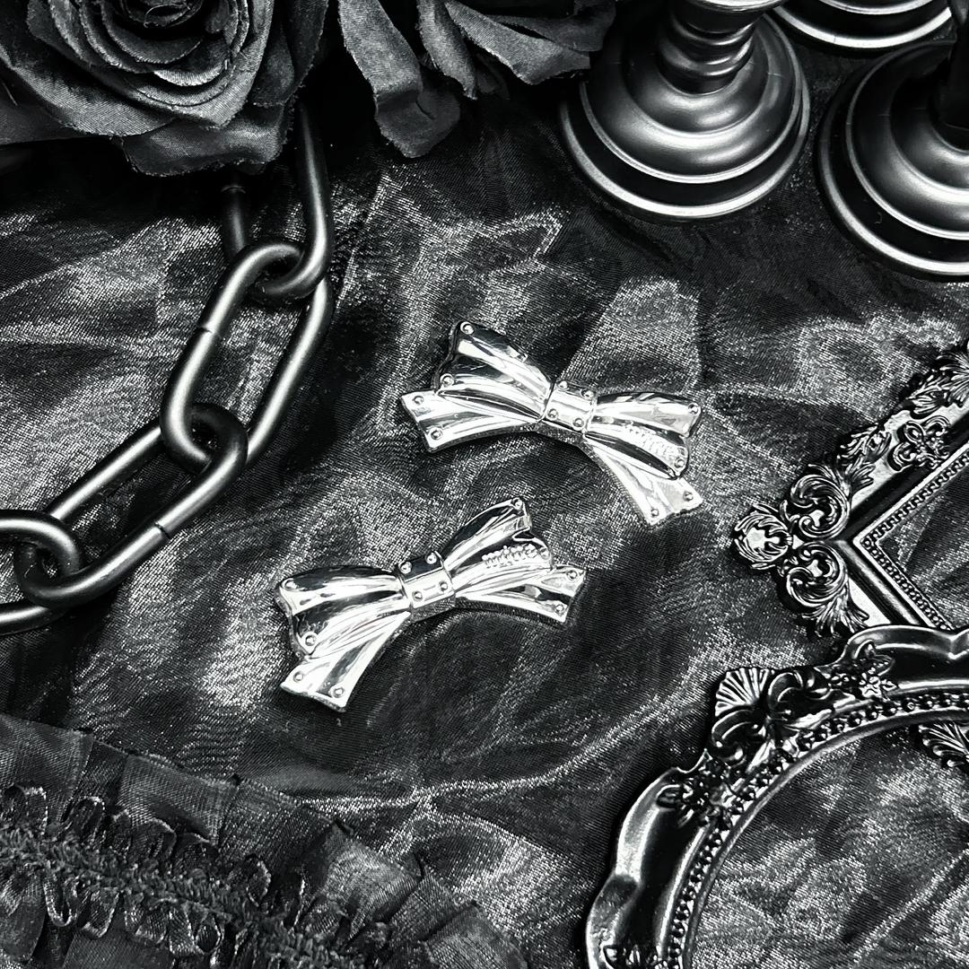 《mine》リボンスタッズシルバークリップ