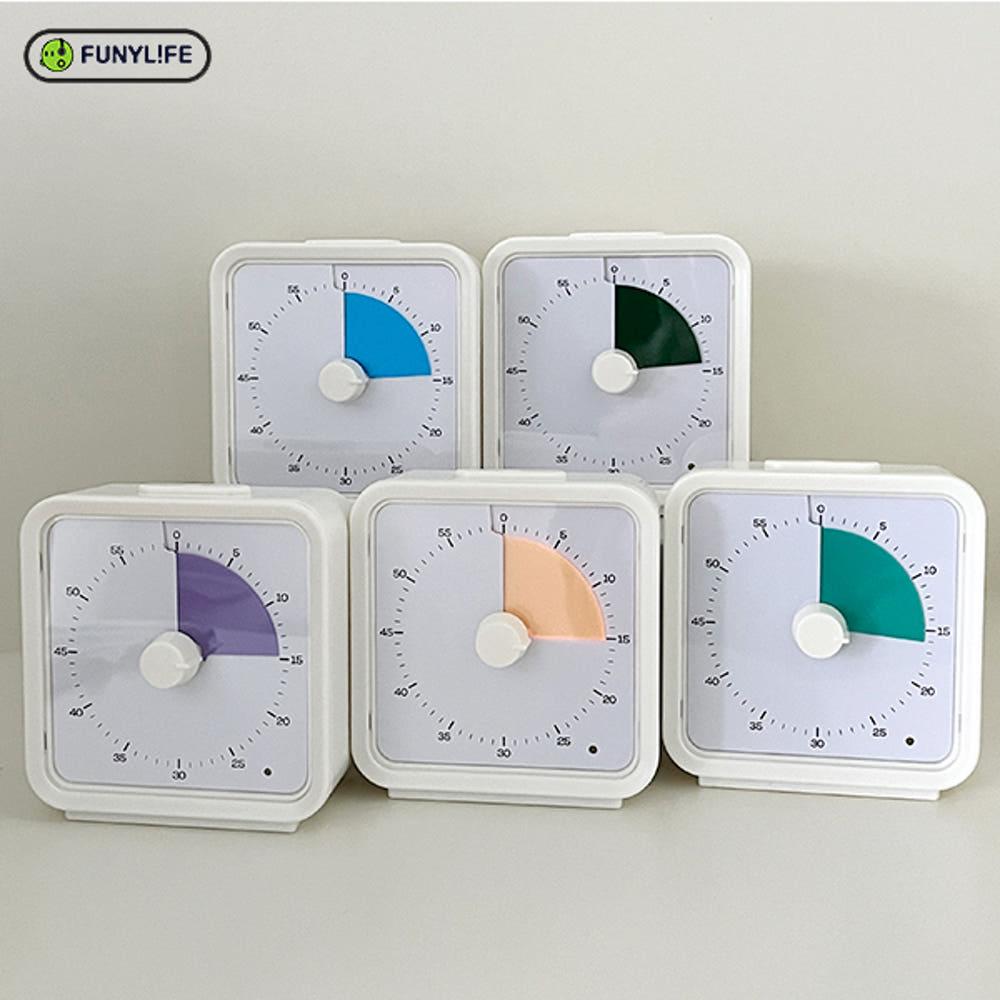 퍼니라이프 NEW 무소음 뽀모도로 타임 타이머 컬러 에디션 건전지 포함 구글 시간 관리 시계 공부 쿠킹