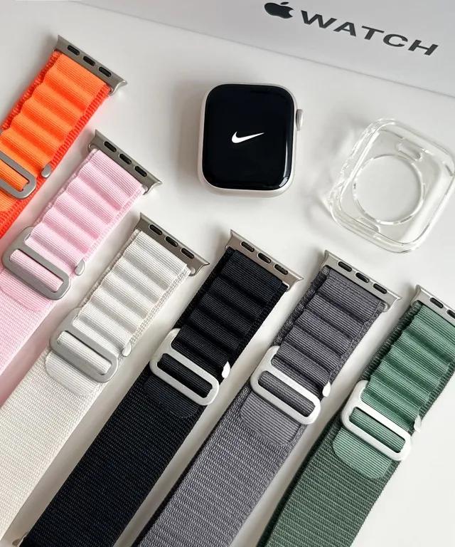 링고룸 [필름증정🚀당일출발]애플워치 스트랩 알파인루프 메탈 스트랩 케이스 밀레니즈 루프 가죽 밴드 스포츠 스타라이트 커플 생일 선물 악세사리 11 10 9 8 7 4 3 SE 2 밴드