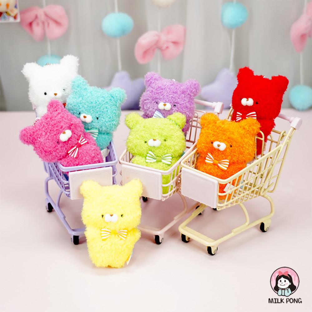 오토보케 쿠마상 곰인형 키링 무지개컬러 곰돌이 가방고리