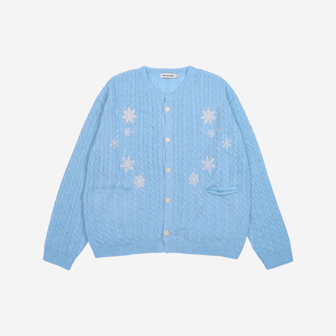 Nos Couleurs Snow Blossom Cardigan Sky
