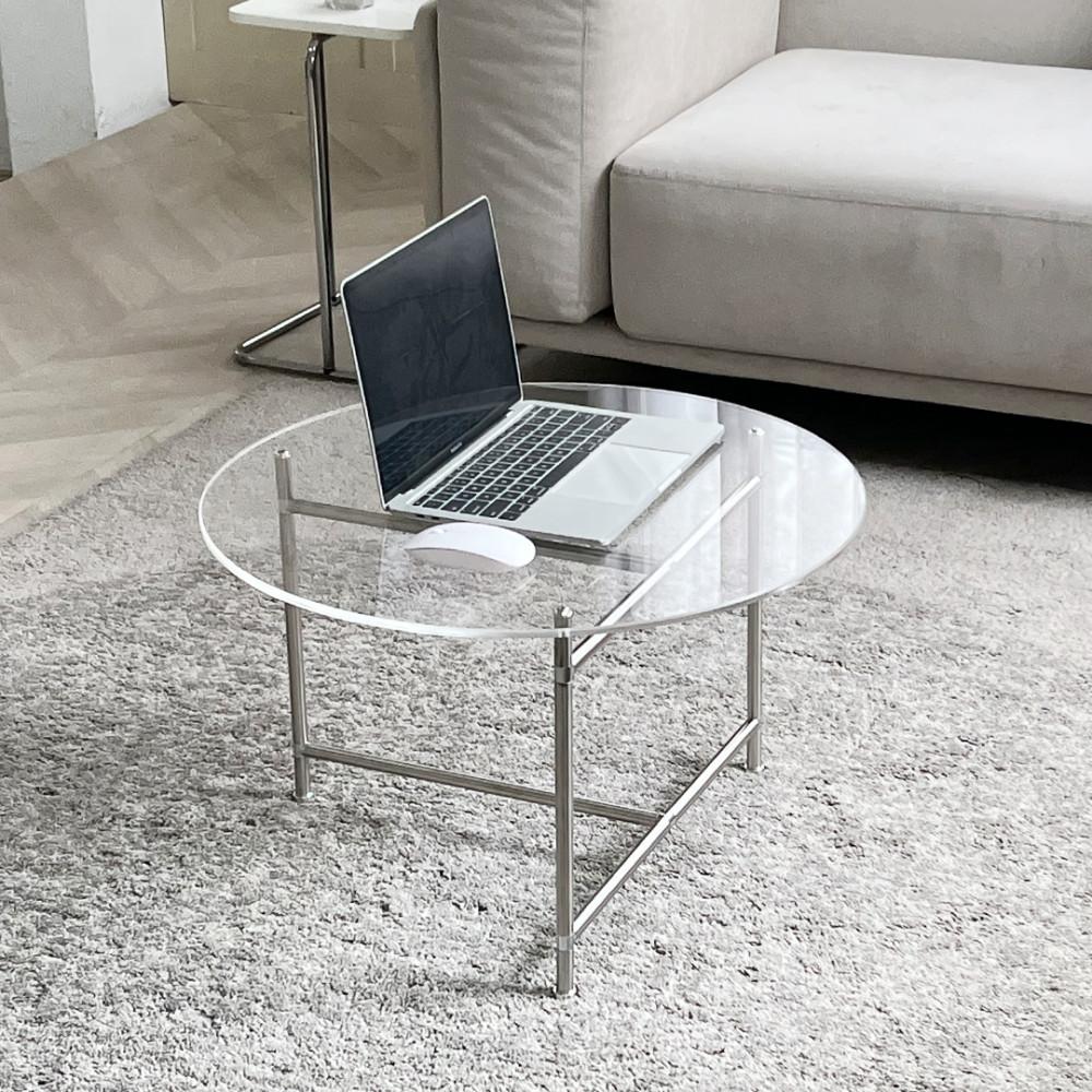 아크리코 아크릴 라운드 미니테이블 거실 카페 좌식 인테리어 사이드 테이블