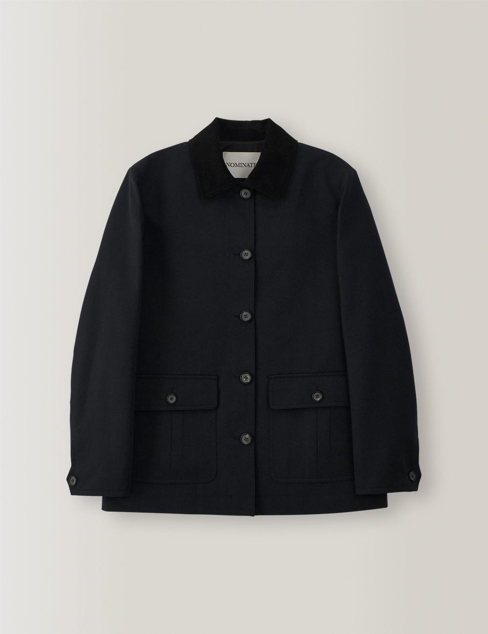 Deauville Single Collar Jacket (Navy)