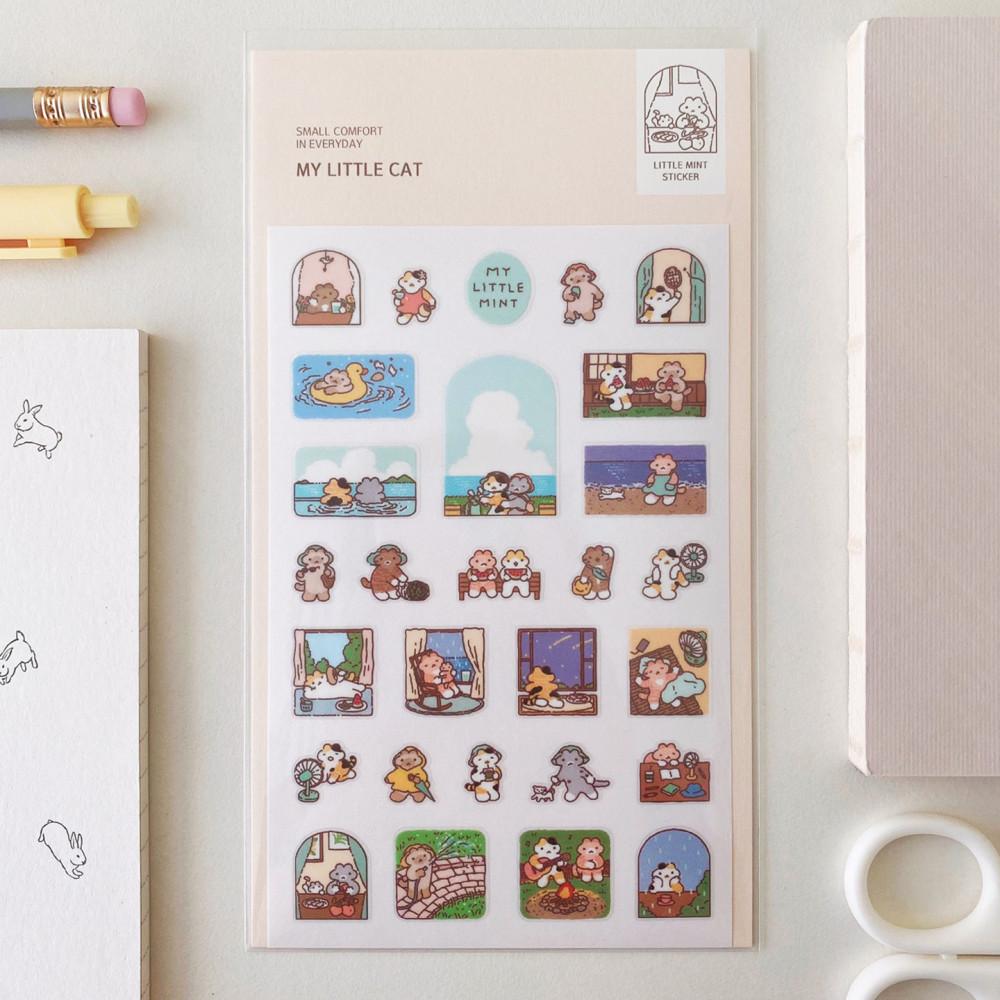 My Little cat 리틀민트 스티커 「리틀카운티(고양이빵집)」