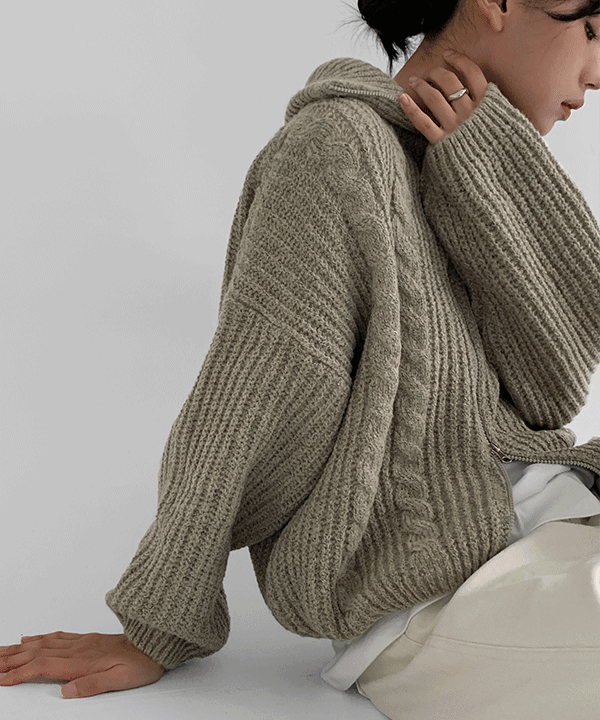 매니크 [단독] [무료배송][5천장판매] 모린즈 투웨이 케이블 니트집업