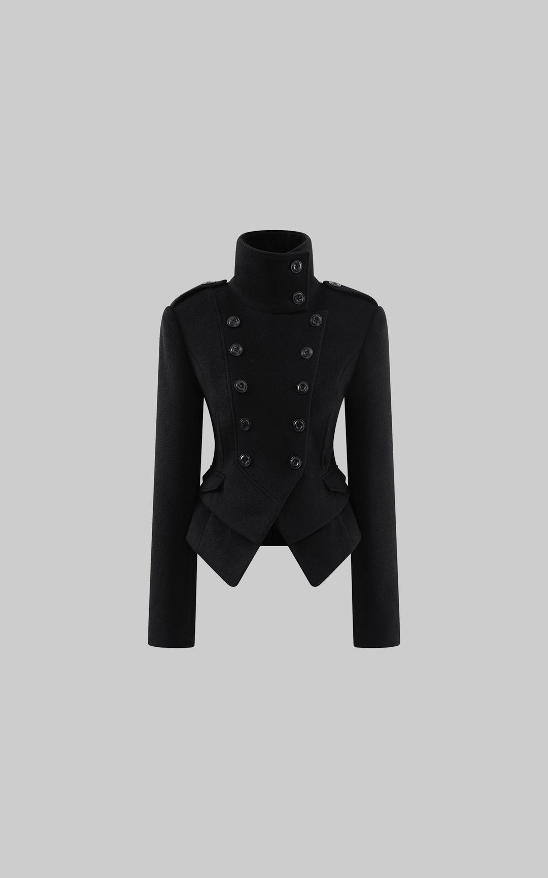 <tc>WARDEN EDGE</tc> 구조적인 더블 브레스트 크롭 재킷