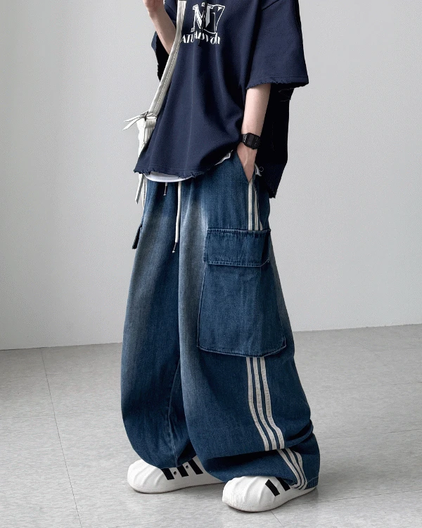 키노야 트랙 카고 데님(3Colors)