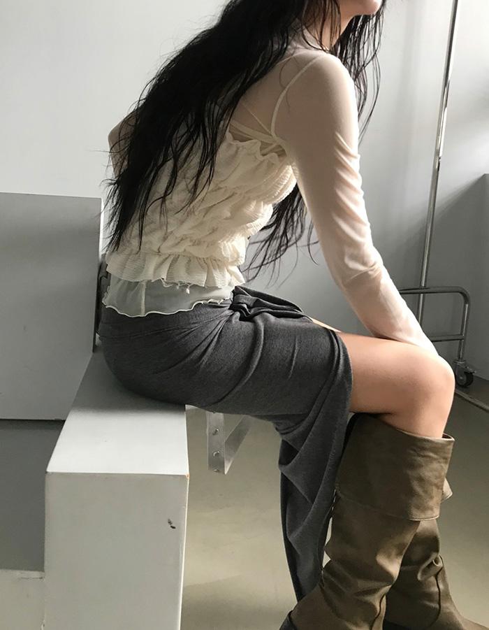 르에브 웨이브 시스루 티셔츠