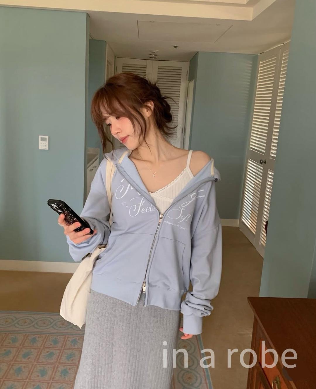 인어로브 (수목출고) 에제다이어리 뉴 문라잇 레터링 후드집업 (4color) 컬러추가 후드 아우터 투웨이 점퍼